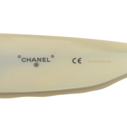 Chanel Acetate Shield Sunglasses 71466 White Black 6 of 8