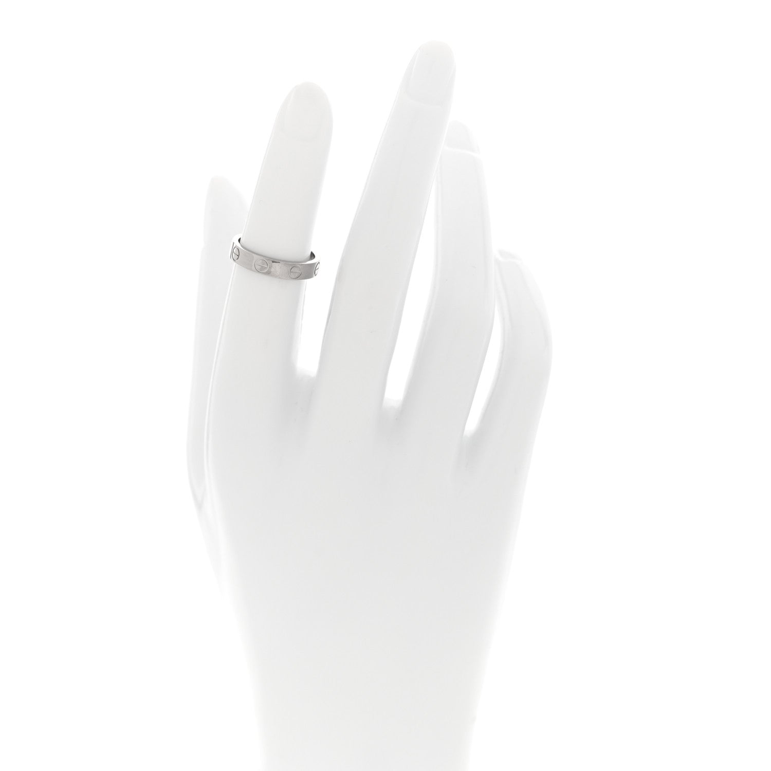 Cartier 18K White Gold 3.5mm LOVE Wedding Band Ring 48 4.5 2 of 5