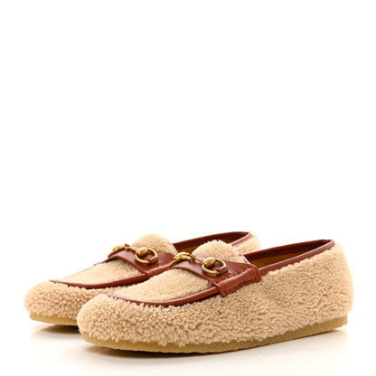 Gucci Merino Wool Mandala Goatskin Mens Horsebit Moccasin Loafers 9.5 Butterscotch Amber Honey 3 of 9