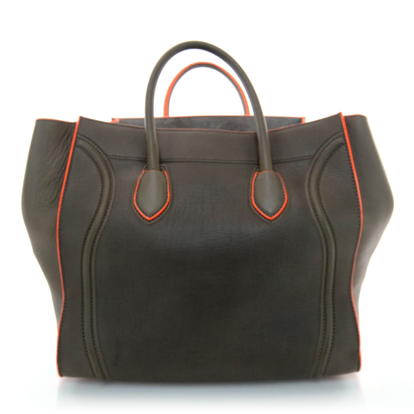 Smooth Calfskin Large Phantom Luggage Grey Orange