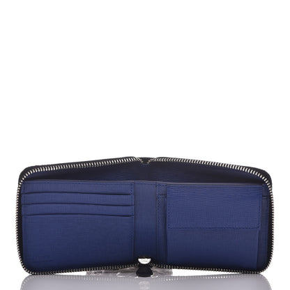 Fendi Vitello Elite Flamingo Mink Karlito Studded Zip Around Chain Wallet Black White Plaster 5 of 7