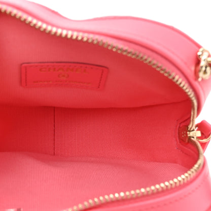 Chanel Lambskin Quilted CC In Love Heart Clutch With Chain Pink 5 of 11