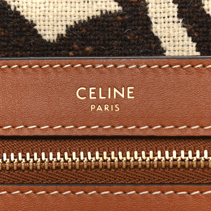 Celine Canvas Zebra Embroidered Large Phantom Cabas Tan 6 of 10
