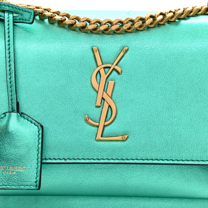 Saint Laurent Metallic Calfskin Small Monogram Sunset Chlorophille 10 of 12