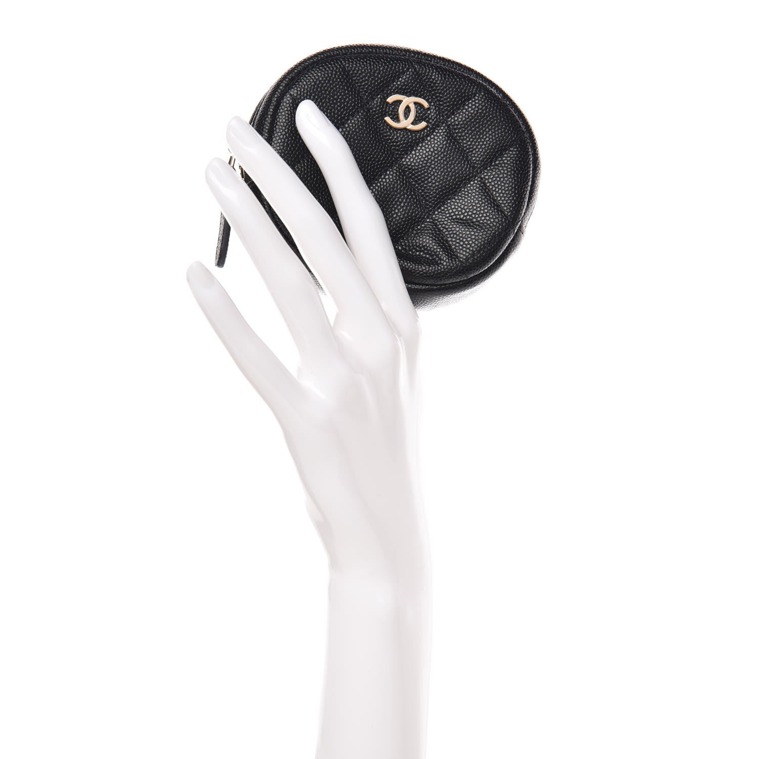 Chanel Caviar Quilted Zip Around Classic Coin Purse Black 2 of 9