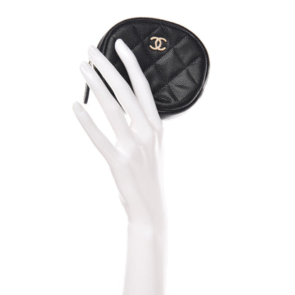 Chanel Caviar Quilted Zip Around Classic Coin Purse Black 2 of 9