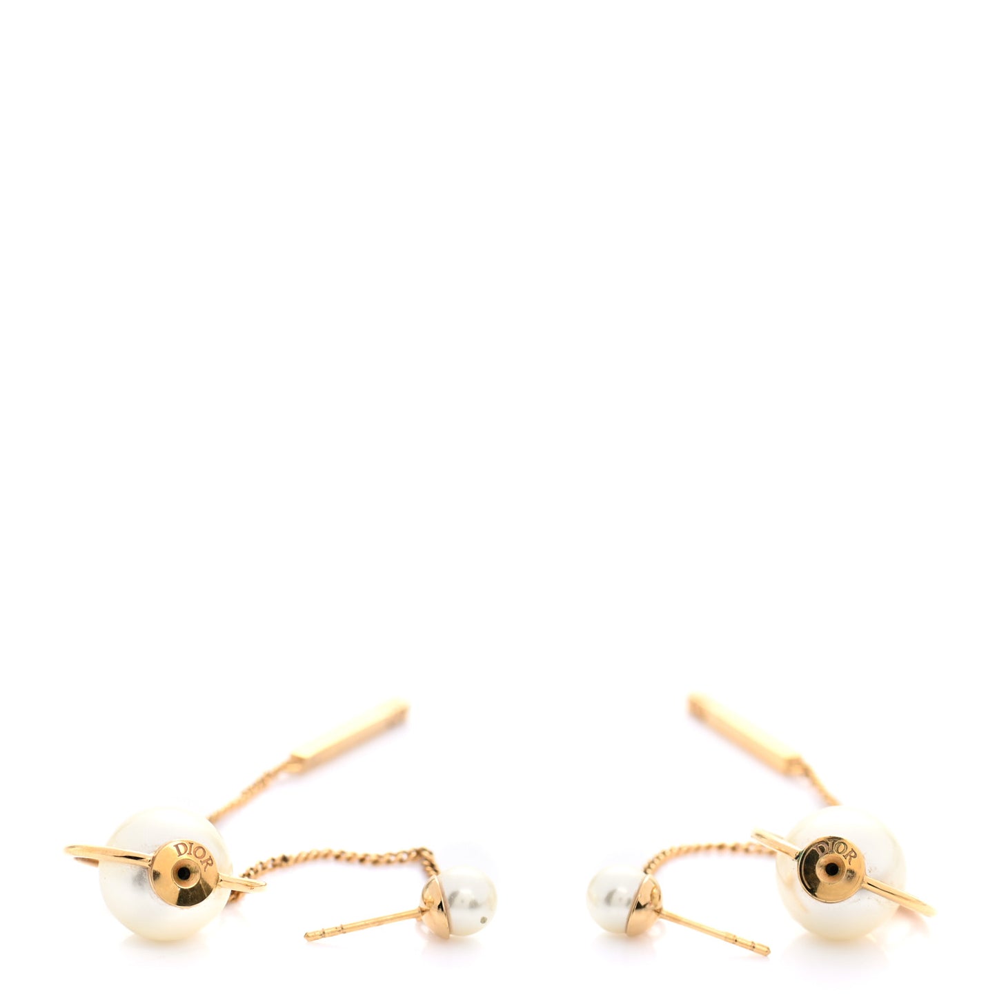 Pearl Tribales Dangle Chain Earrings Gold