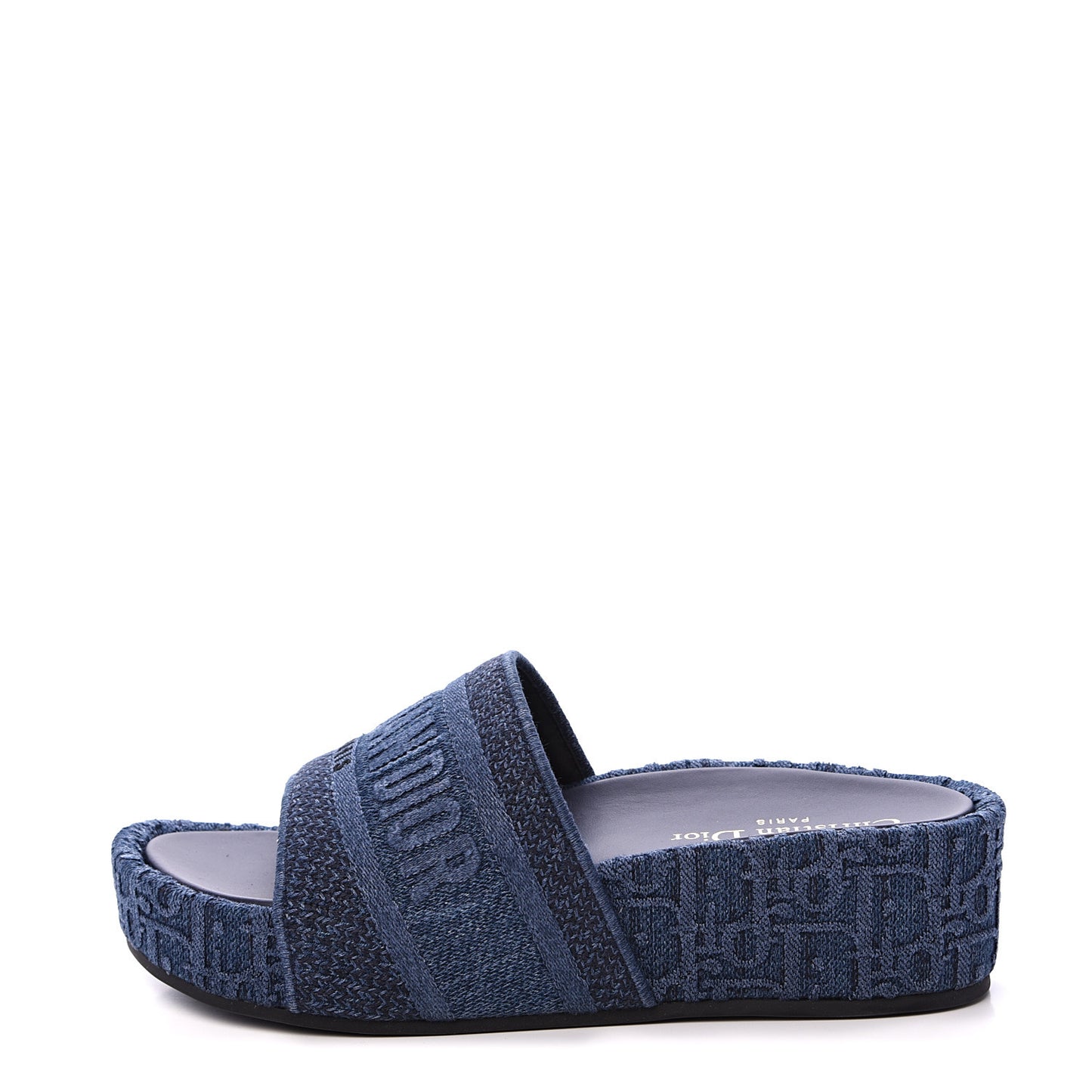 Oblique Denim D-Way Platform Sandal 37 Blue
