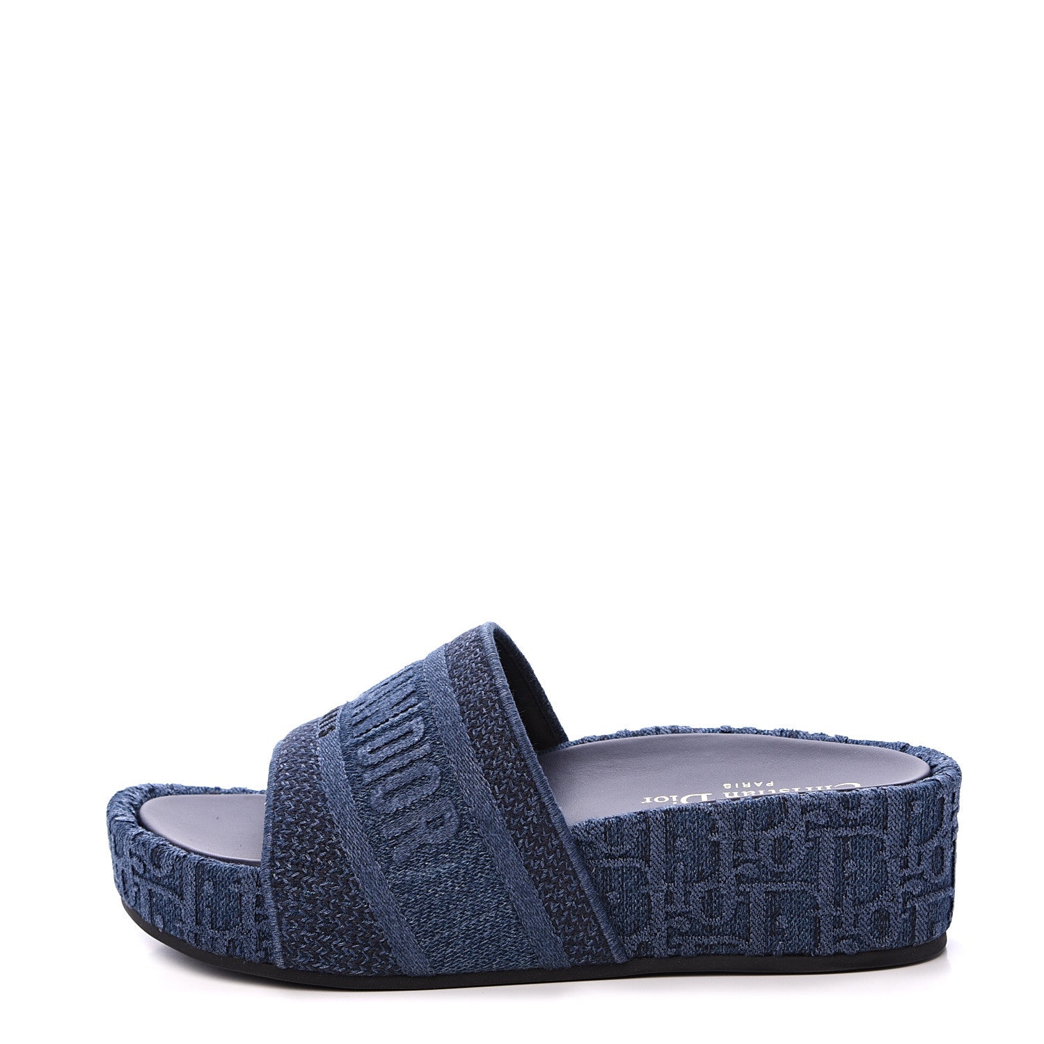 Christian Dior Oblique Denim D-Way Platform Sandal 37 Blue 1 of 9
