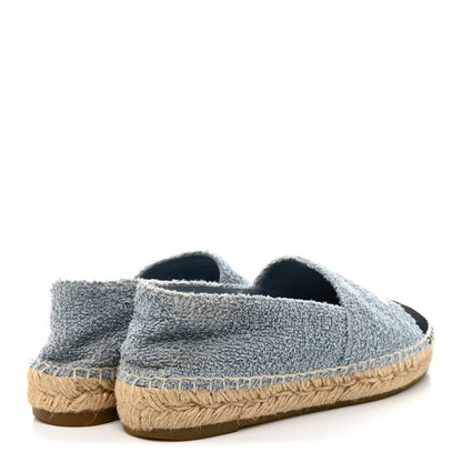 Chanel Fabric Grosgrain CC Espadrilles 38 Blue Light Gray Black 5 of 8