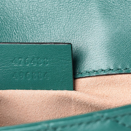 Gucci Calfskin Matelasse Super Mini GG Marmont Shoulder Bag Emerald Green 7 of 9