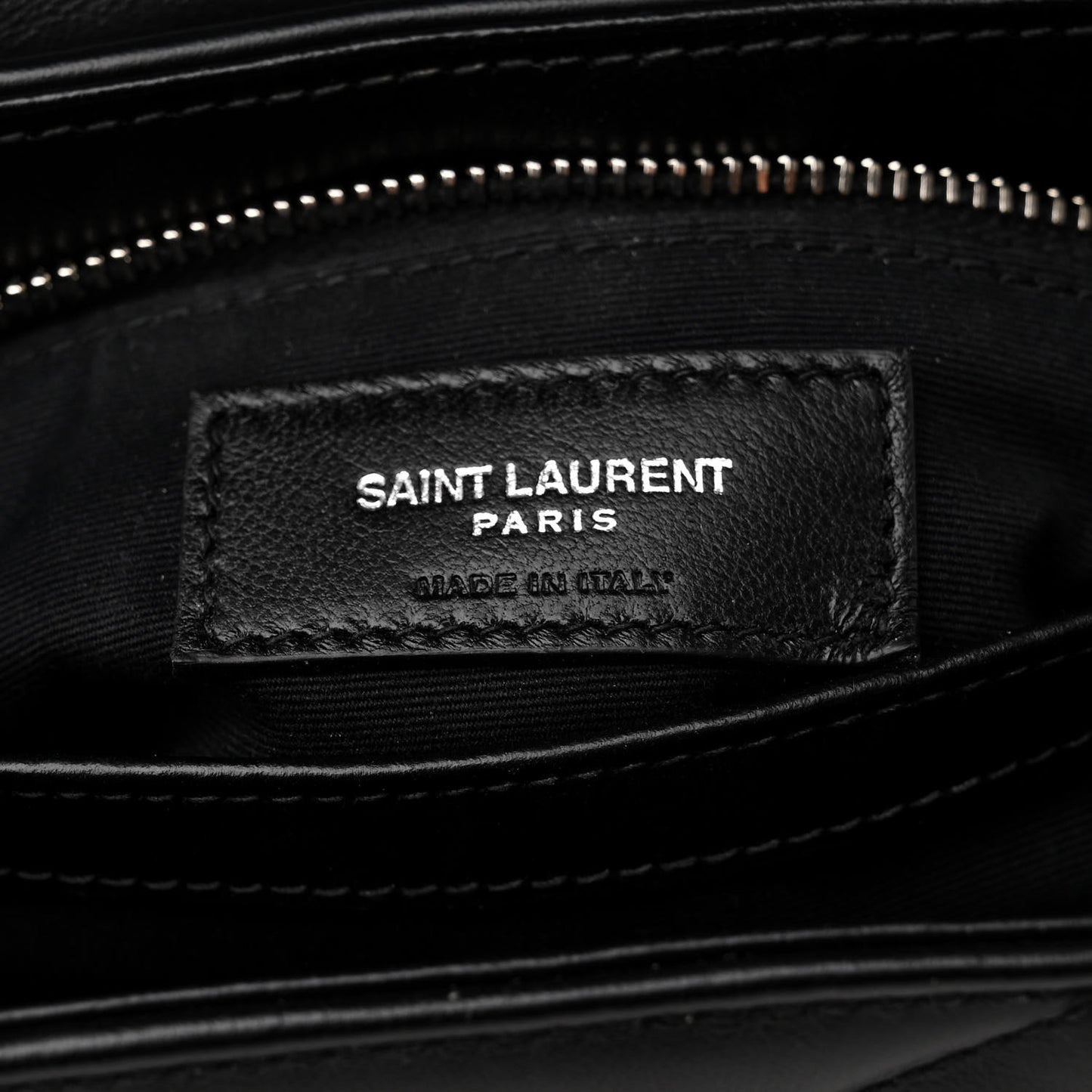 SAINT LAURENT Calfskin Y Quilted Monogram Toy Loulou Crossbody Bag Black