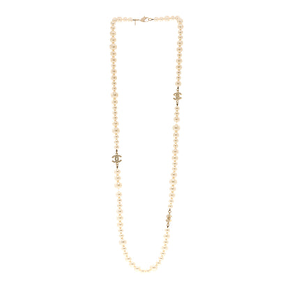 Chanel Pearl Multistrand CC Long Necklace Pearly White 3 of 5