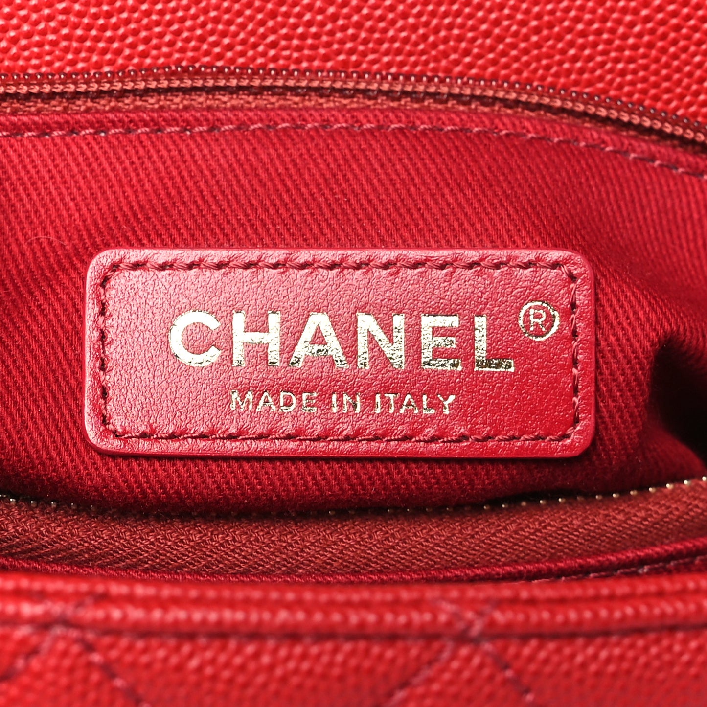 Caviar Quilted Small Coco Handle Flap Red
