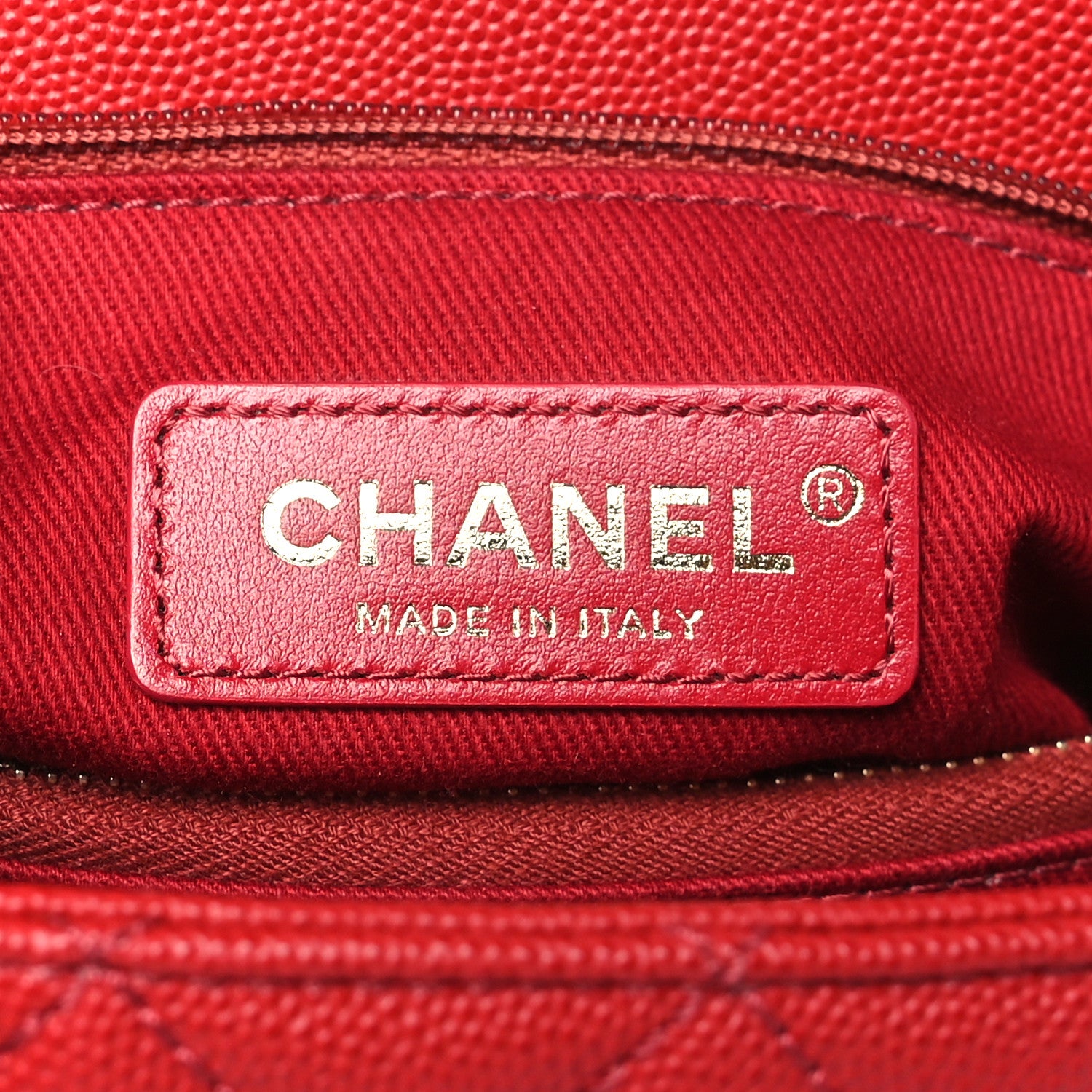 Chanel Caviar Quilted Small Coco Handle Flap Red 6 of 10