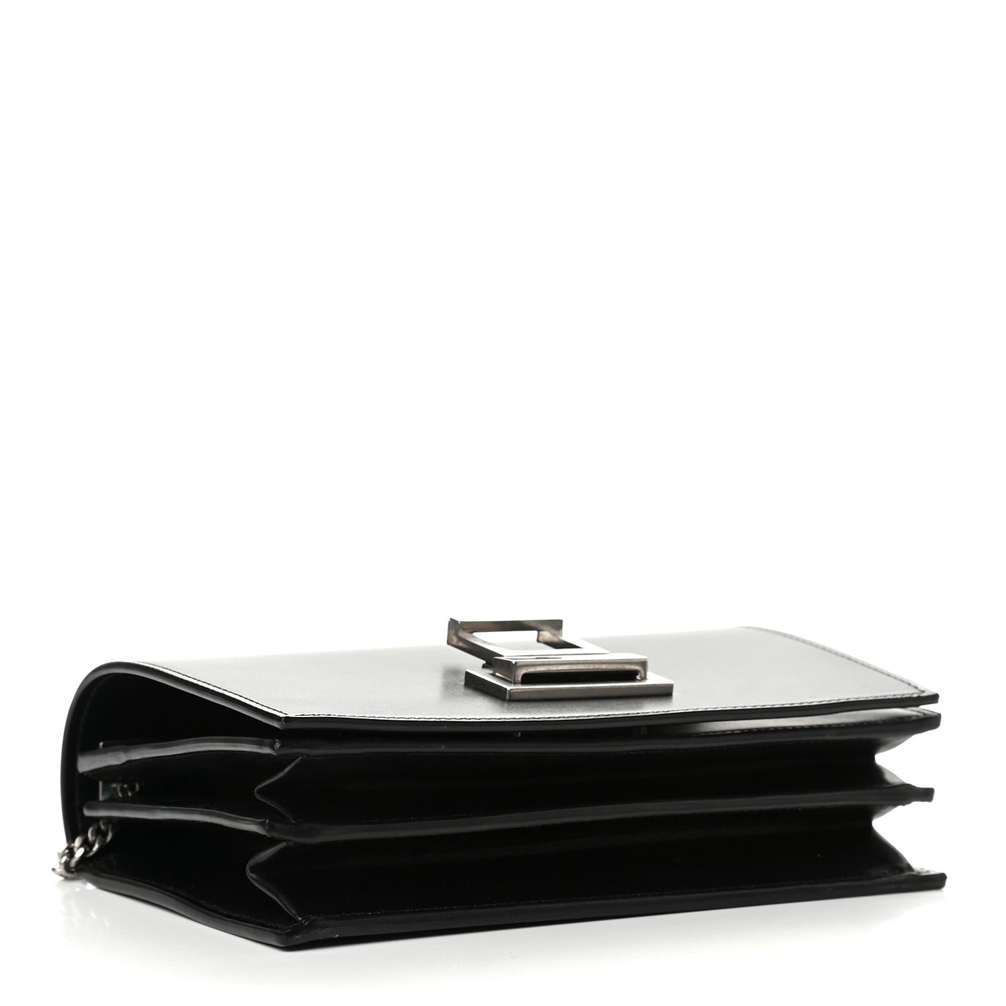 Calfskin Metropolis Chain Shoulder Bag Black