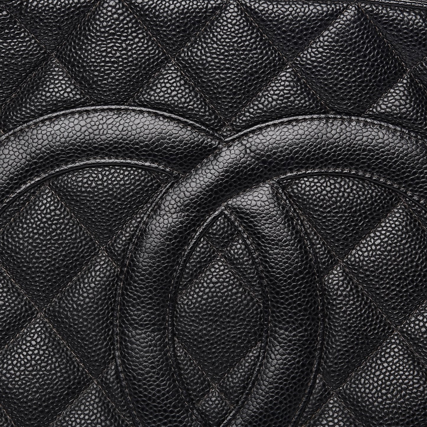 Caviar Quilted Medallion Tote Black
