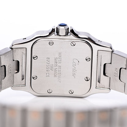 Cartier Stainless Steel 18K Pink Gold Mother of Pearl 24mm Santos de Cartier Galbee Quartz Watch 5 of 8