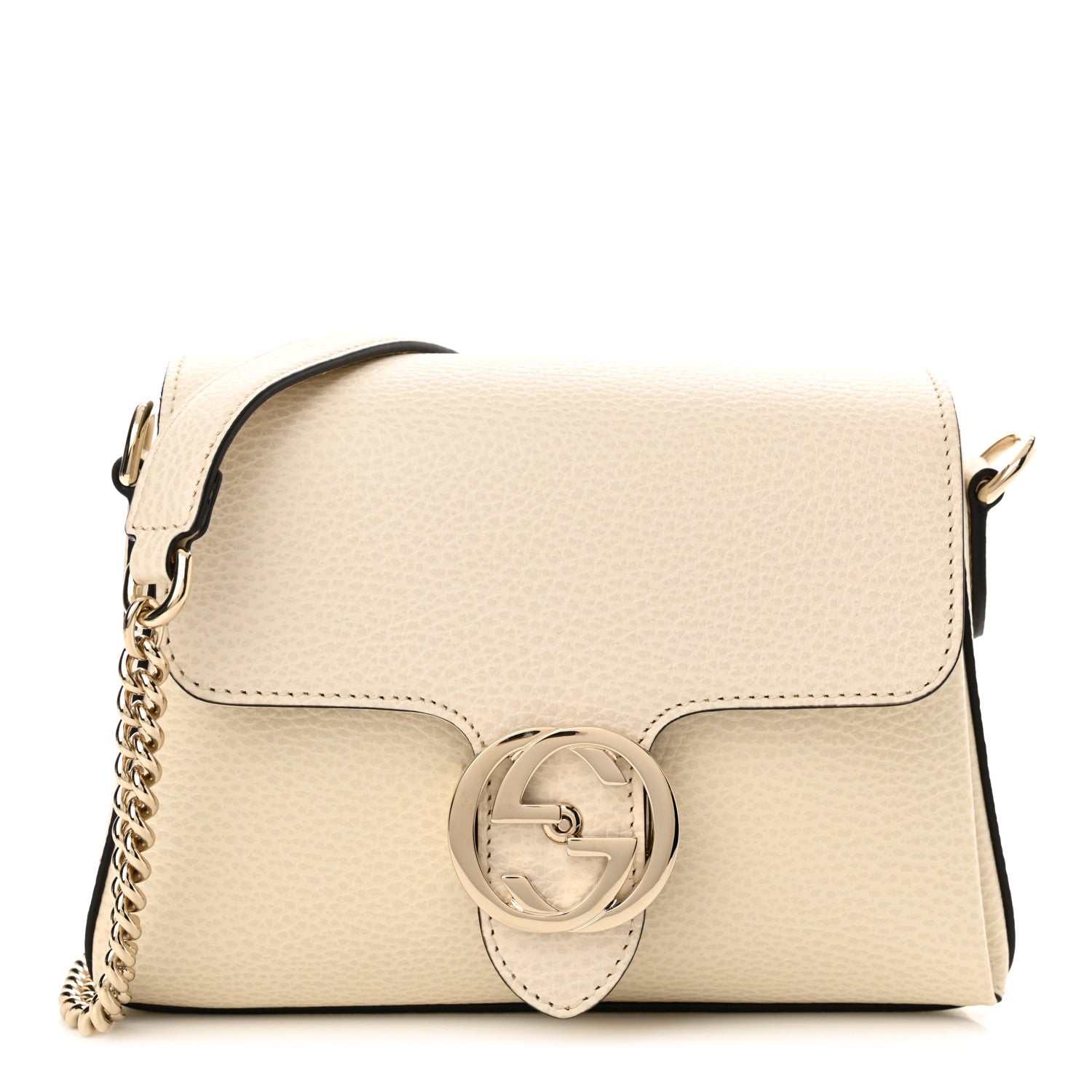 Gucci Dollar Calfskin Interlocking G Crossbody Bag Mystic White 1 of 15