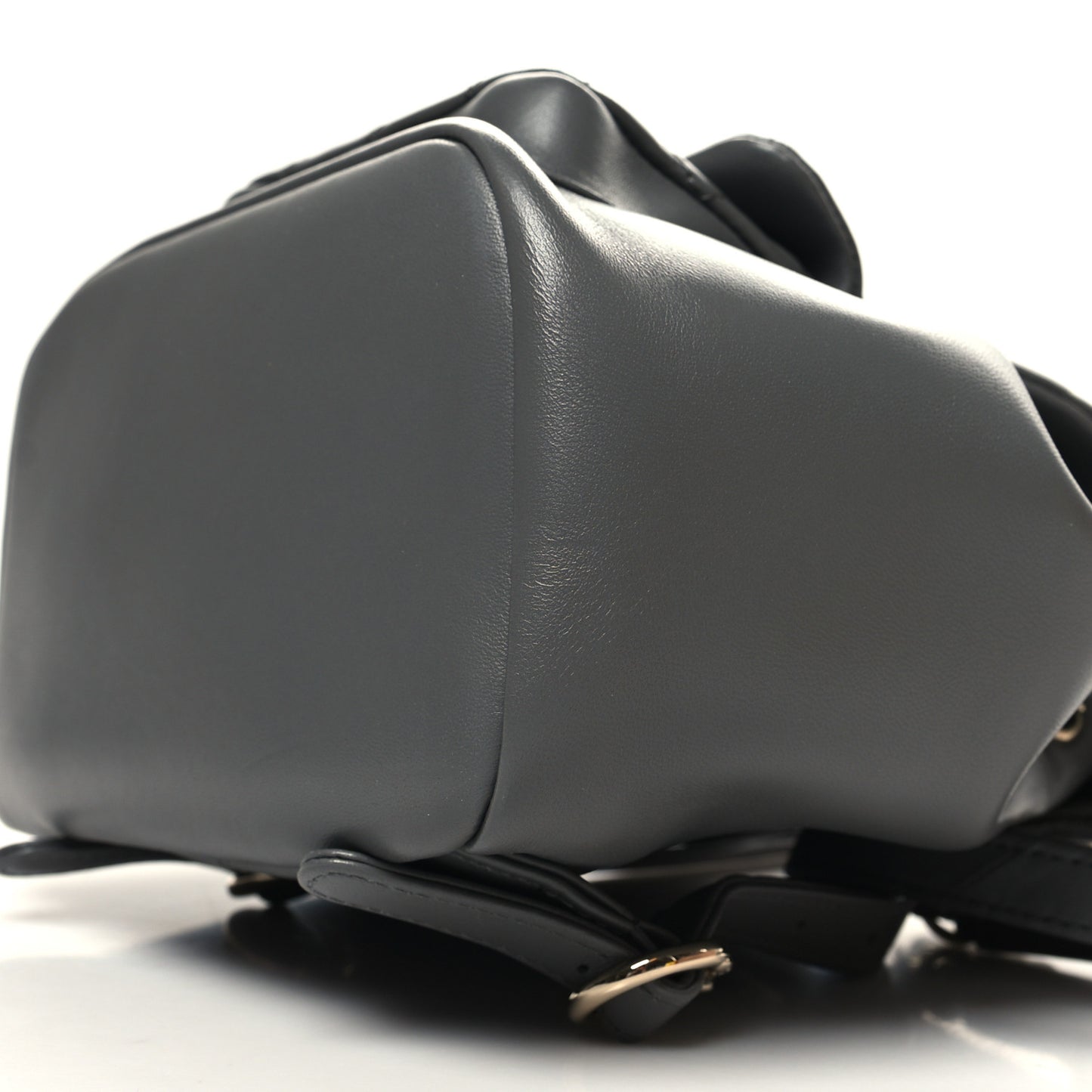 Lambskin Quilted Small Duma Drawstring Backpack Grey