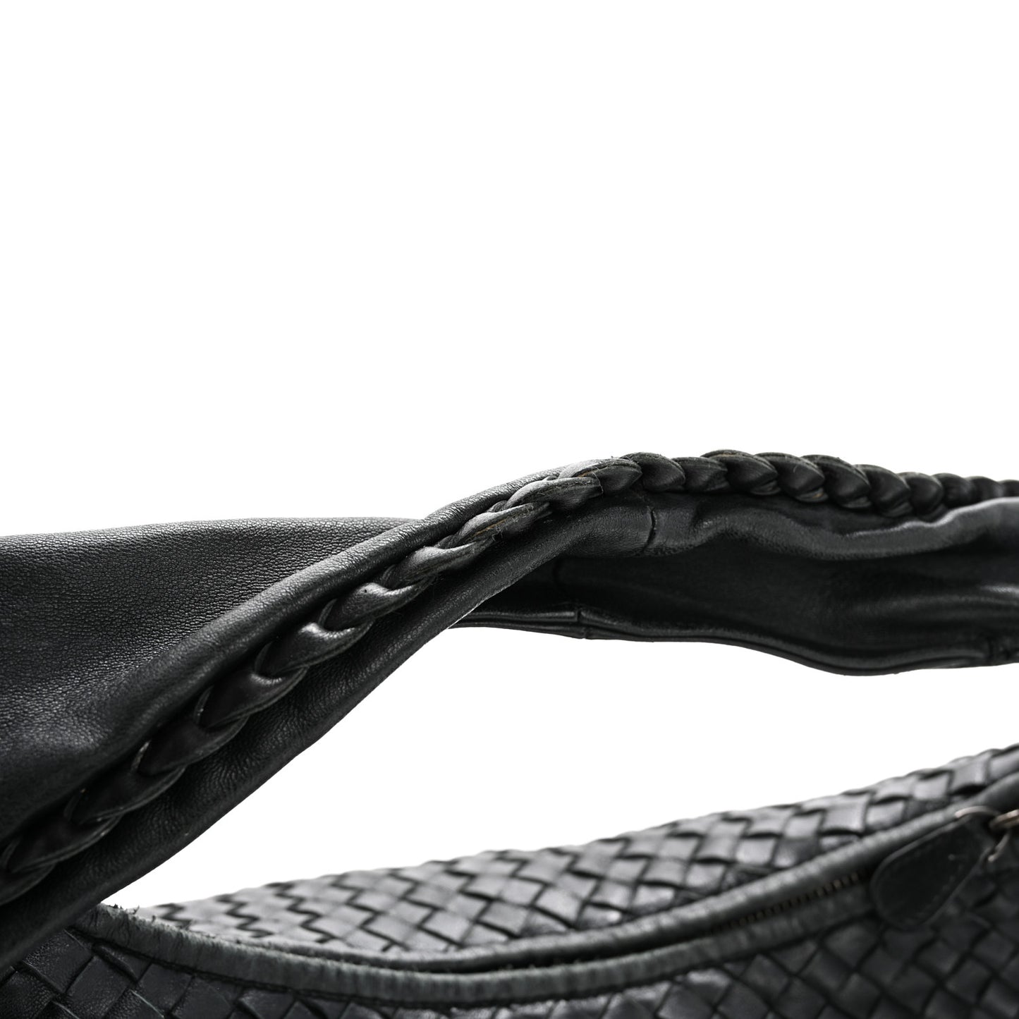 Nappa Intrecciato Large Belly Veneta Hobo Black