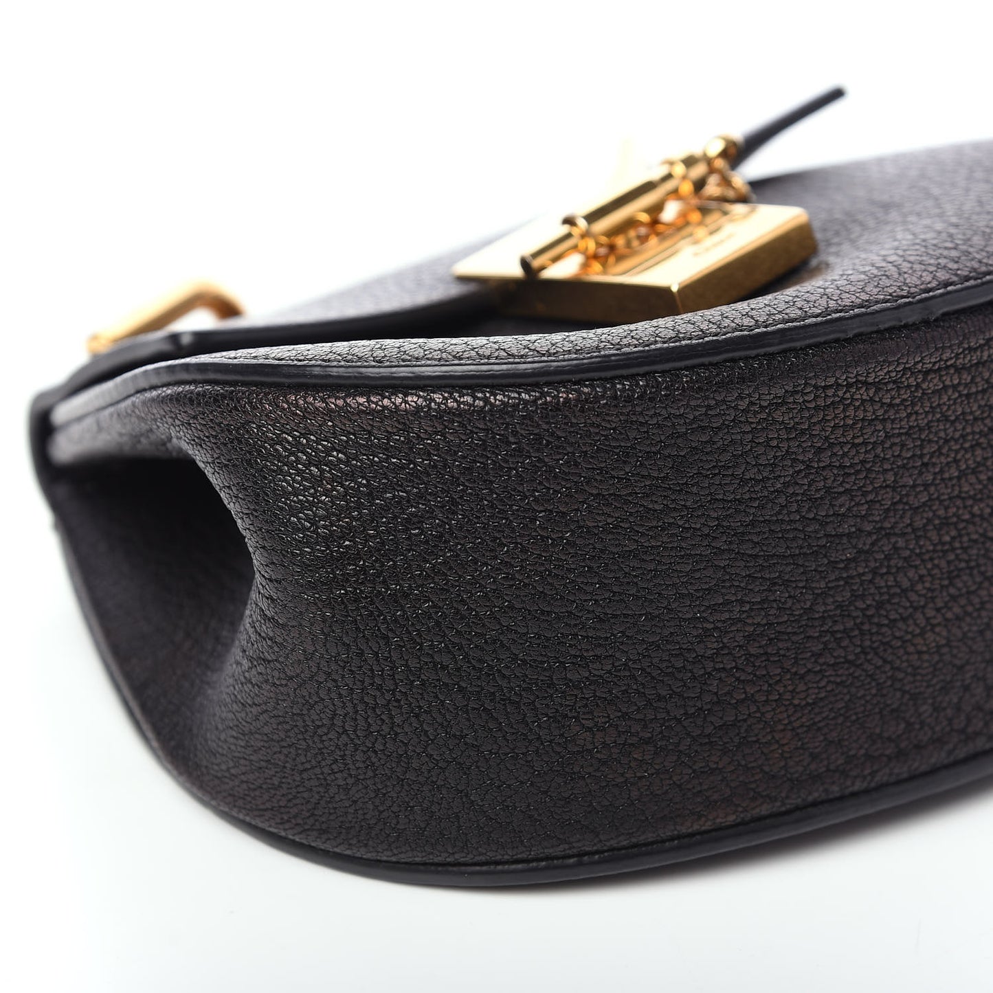 Grained Lambskin Nano Drew Shoulder Bag Black