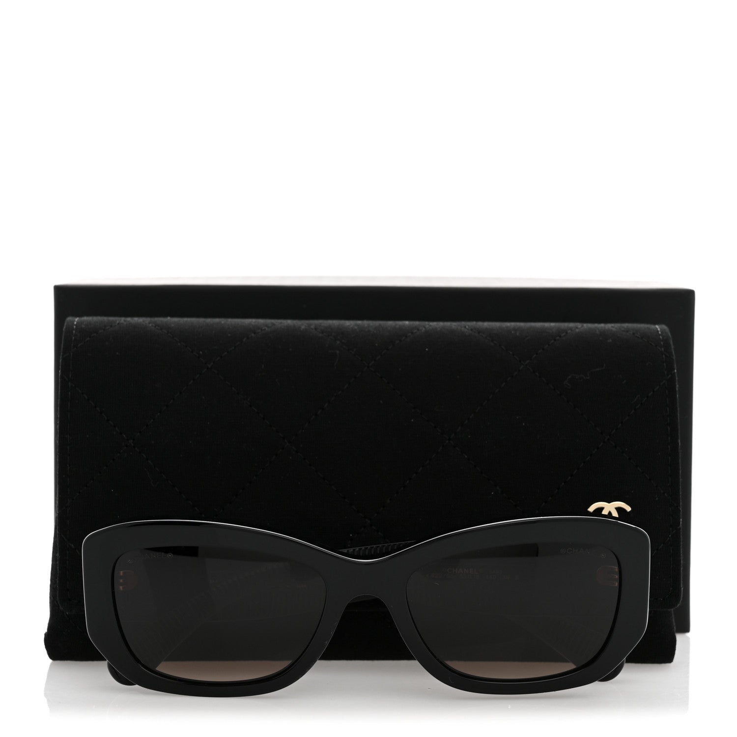 Chanel Acetate Rectangle Sunglasses 5493 Black Brown 8 of 8