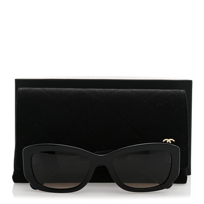 Chanel Acetate Rectangle Sunglasses 5493 Black Brown 8 of 8
