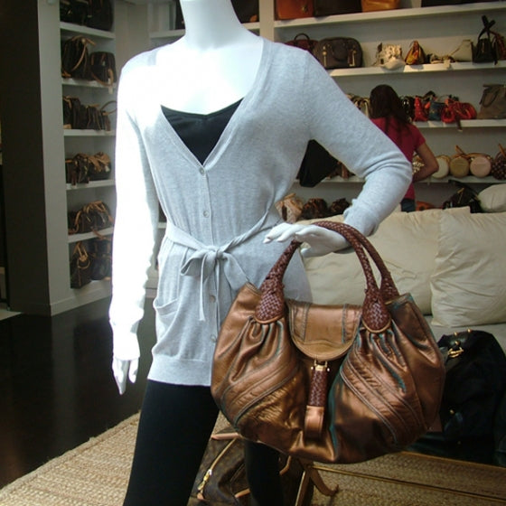 Fendi Nappa Fortuny Hologram Spy Tobacco Oro Ambrato 2 of 11