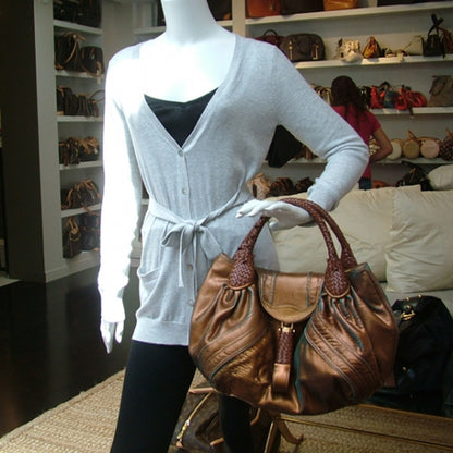 Fendi Nappa Fortuny Hologram Spy Tobacco Oro Ambrato 2 of 11