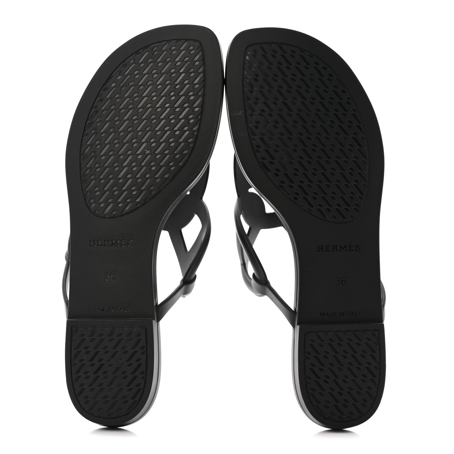 Hermes Rubber Womens Egerie Sandals 36 Black 6 of 12