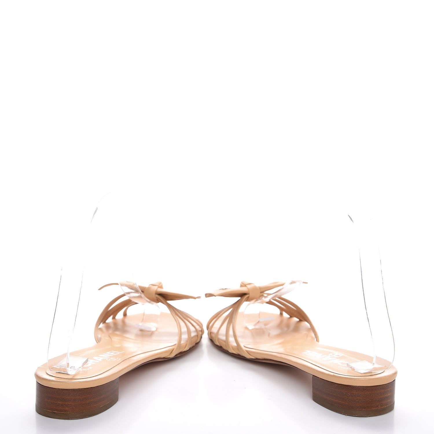 Chanel Lambskin CC Bow Sandals 36.5 Beige 6 of 11