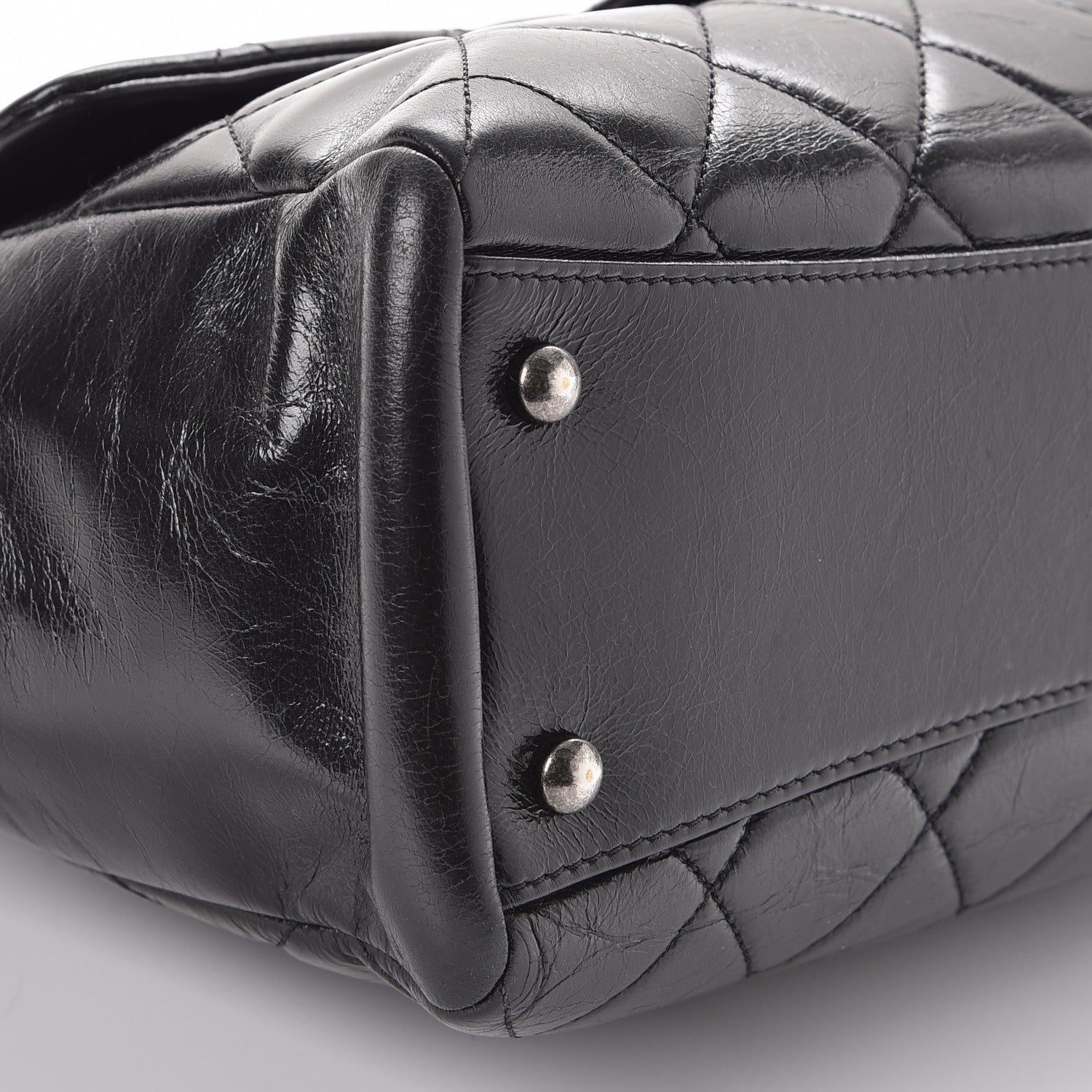 Chanel Glazed Calfskin Quilted Small Duo Color Tote Black 8 of 11
