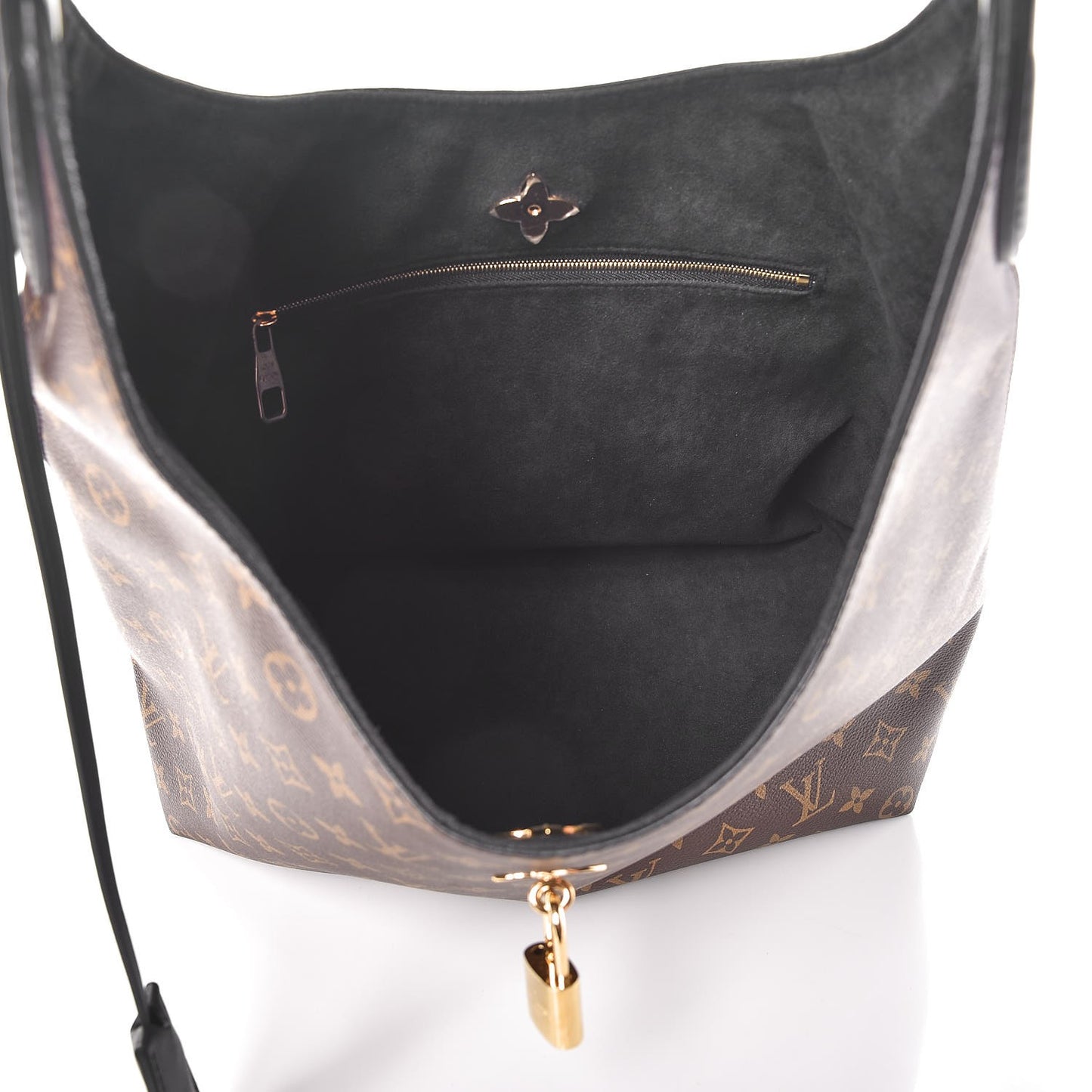 Monogram Flower Hobo Black