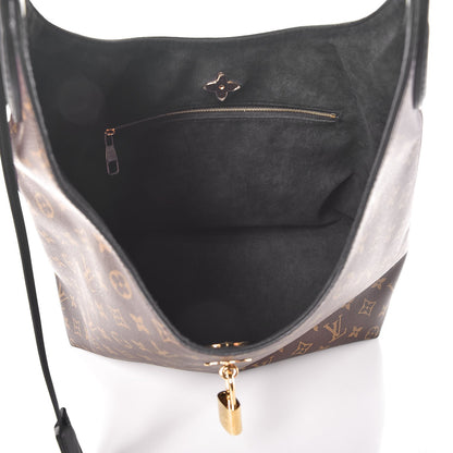 Louis Vuitton Monogram Flower Hobo Black 5 of 9