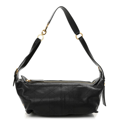Christian Dior Shiny Grained Calfskin Macrocannage Medium D-Journey Bag Black 1 of 10