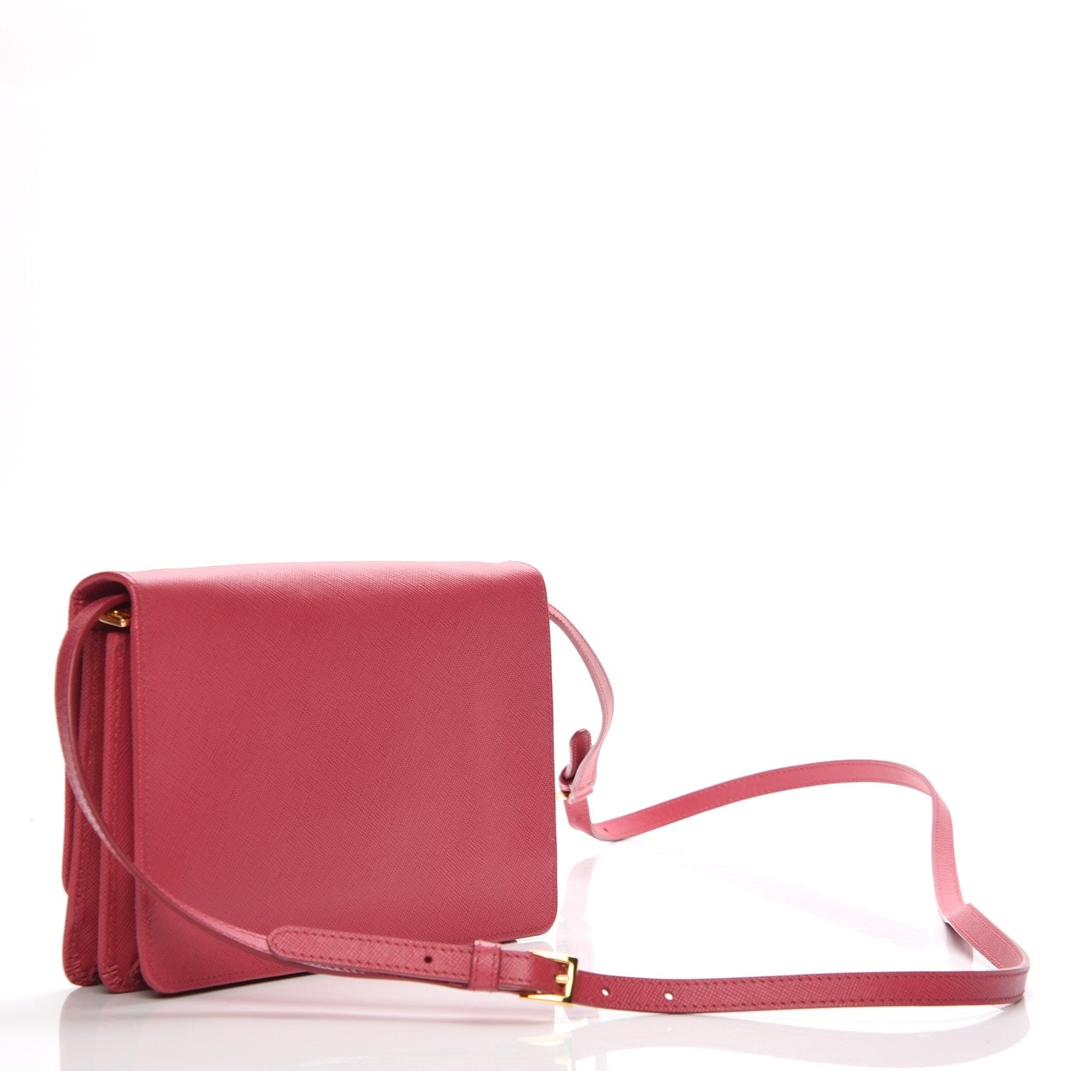 Prada Saffiano Metal Flap Wallet Peonia 3 of 9