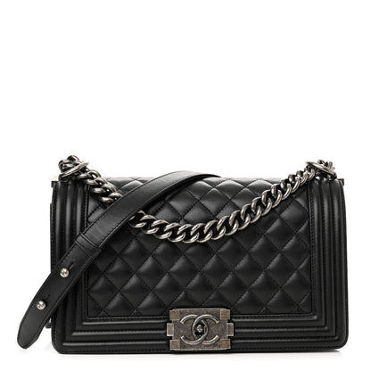 Chanel Lambskin Quilted Medium Boy Flap Black 1 of 12