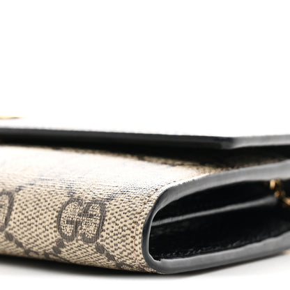 Gucci Dollar Calfskin GG Supreme Monogram Petite GG Marmont Wallet Chain Bag Black Beige Ebony 11 of 11