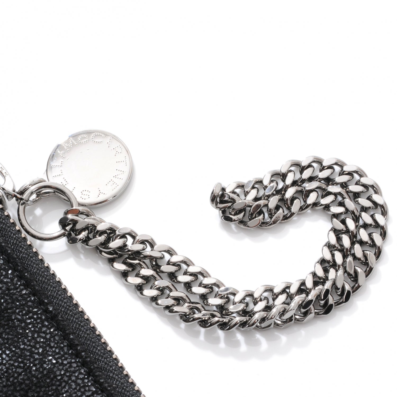 Stella McCartney Faux Leather Shaggy Deer Falabella Wristlet Black 5 of 8