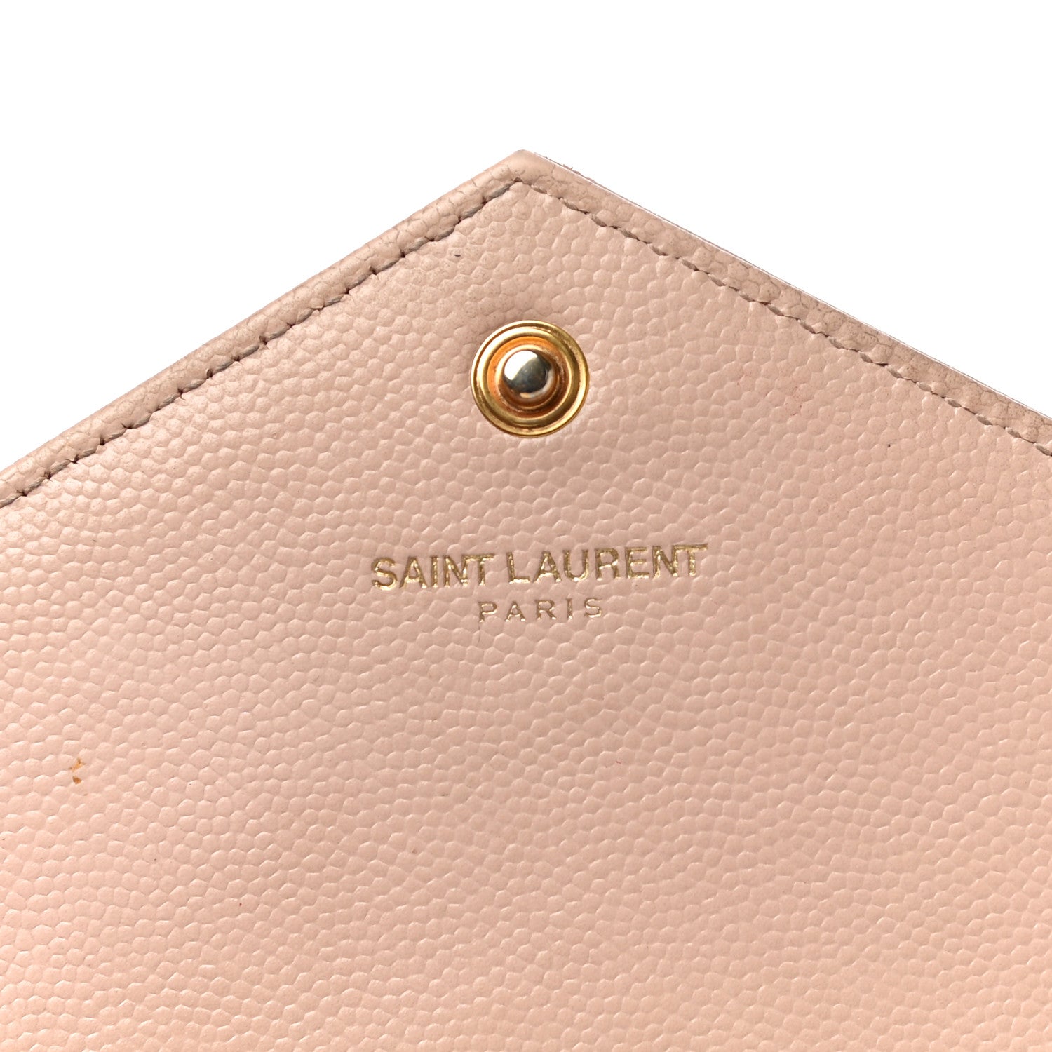 Saint Laurent Grain De Poudre Matelasse Chevron Monogram Envelope Chain Wallet Nude Powder 8 of 30
