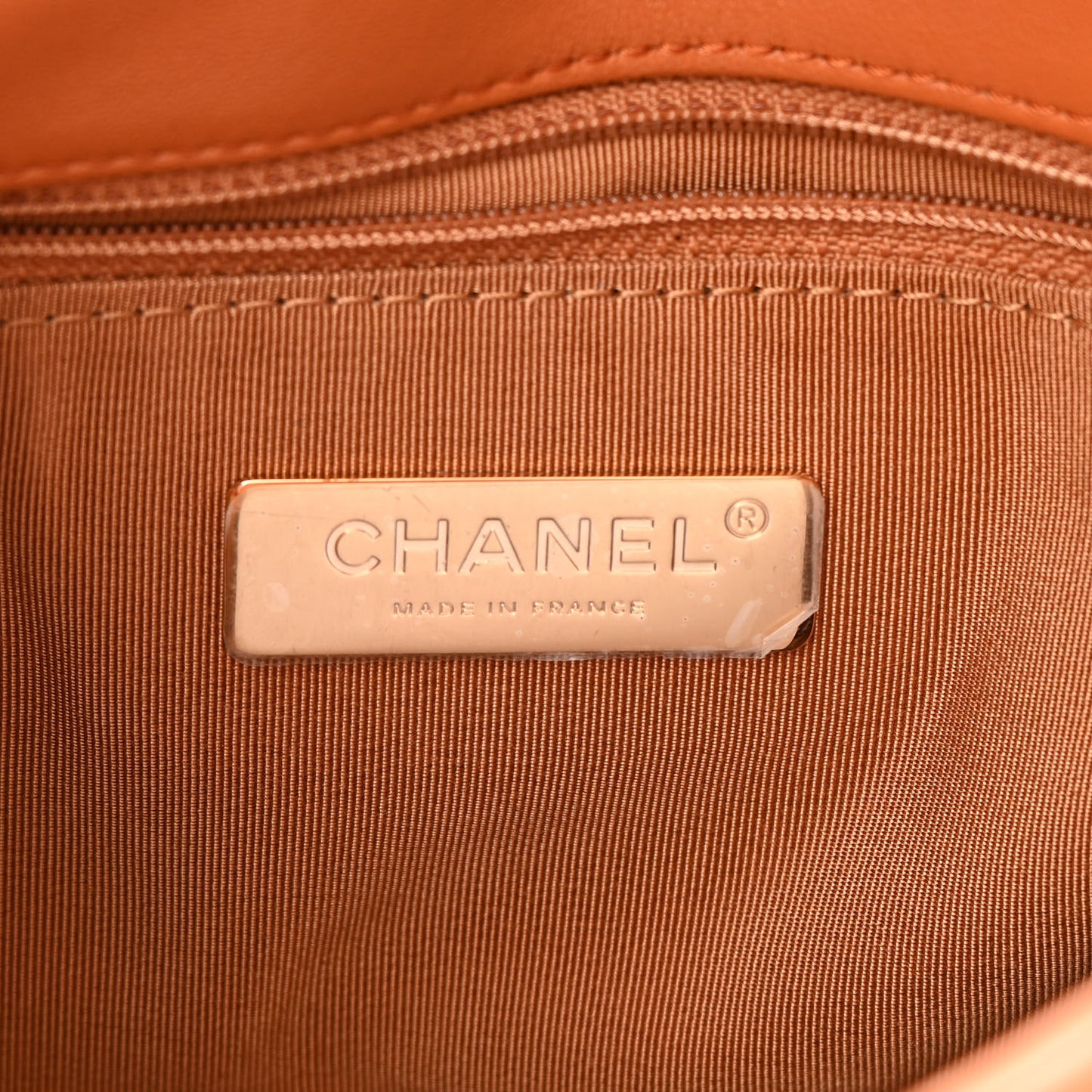 Lambskin Quilted Medium Chanel 19 Flap Light Brown