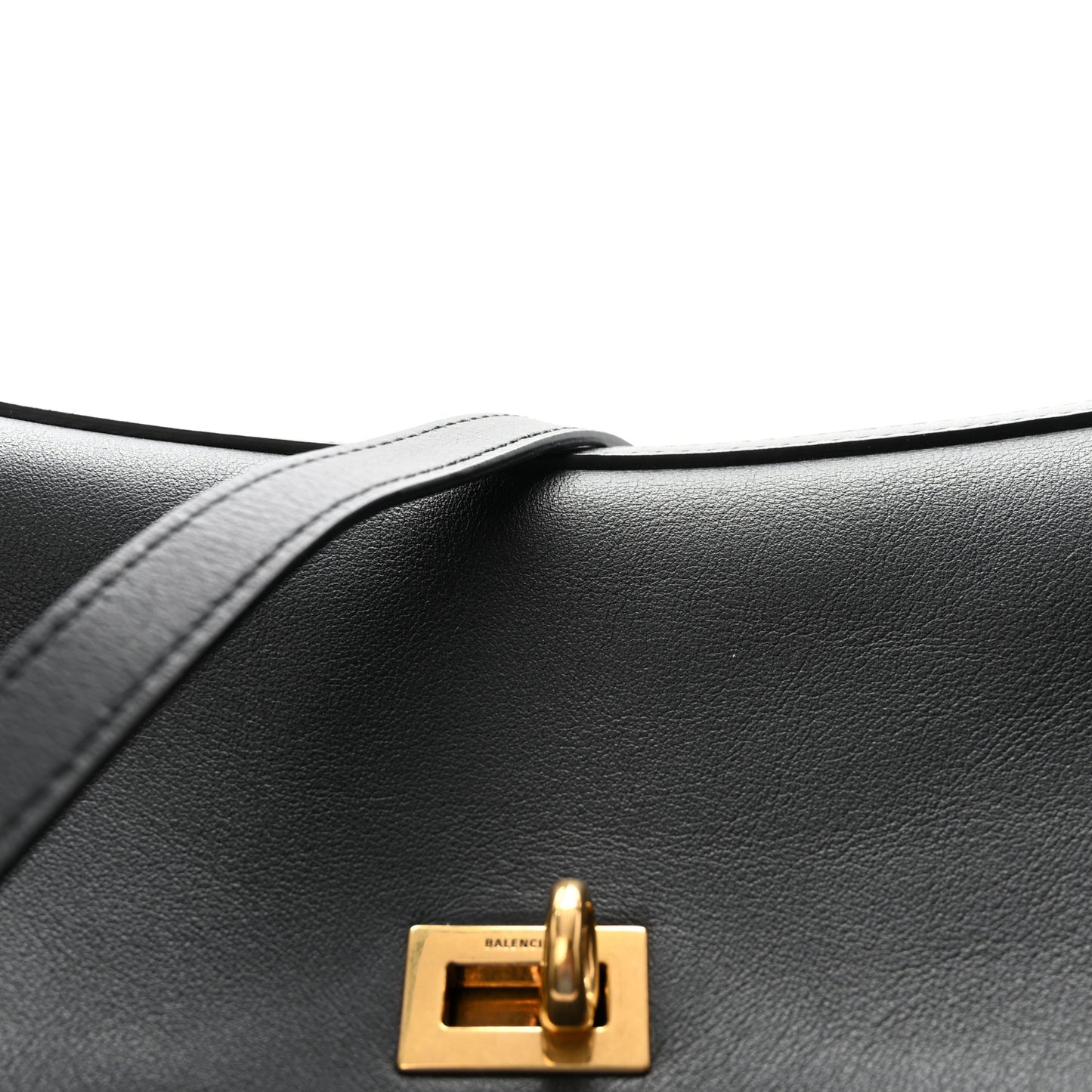 Smooth Calfskin Large Rodeo Top Handle Handbag Black