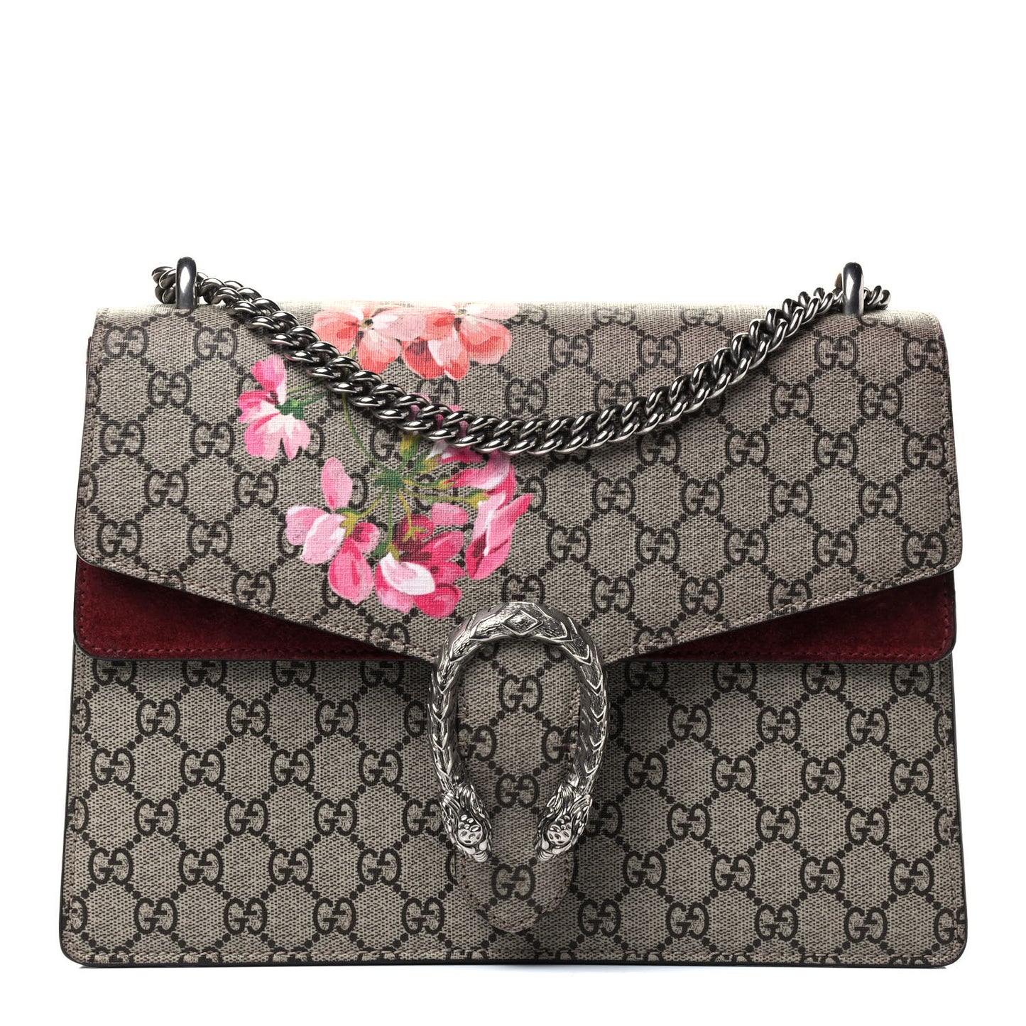 GG Supreme Monogram Blooms Medium Dionysus Shoulder Bag Beige Multicolor Dry Rose