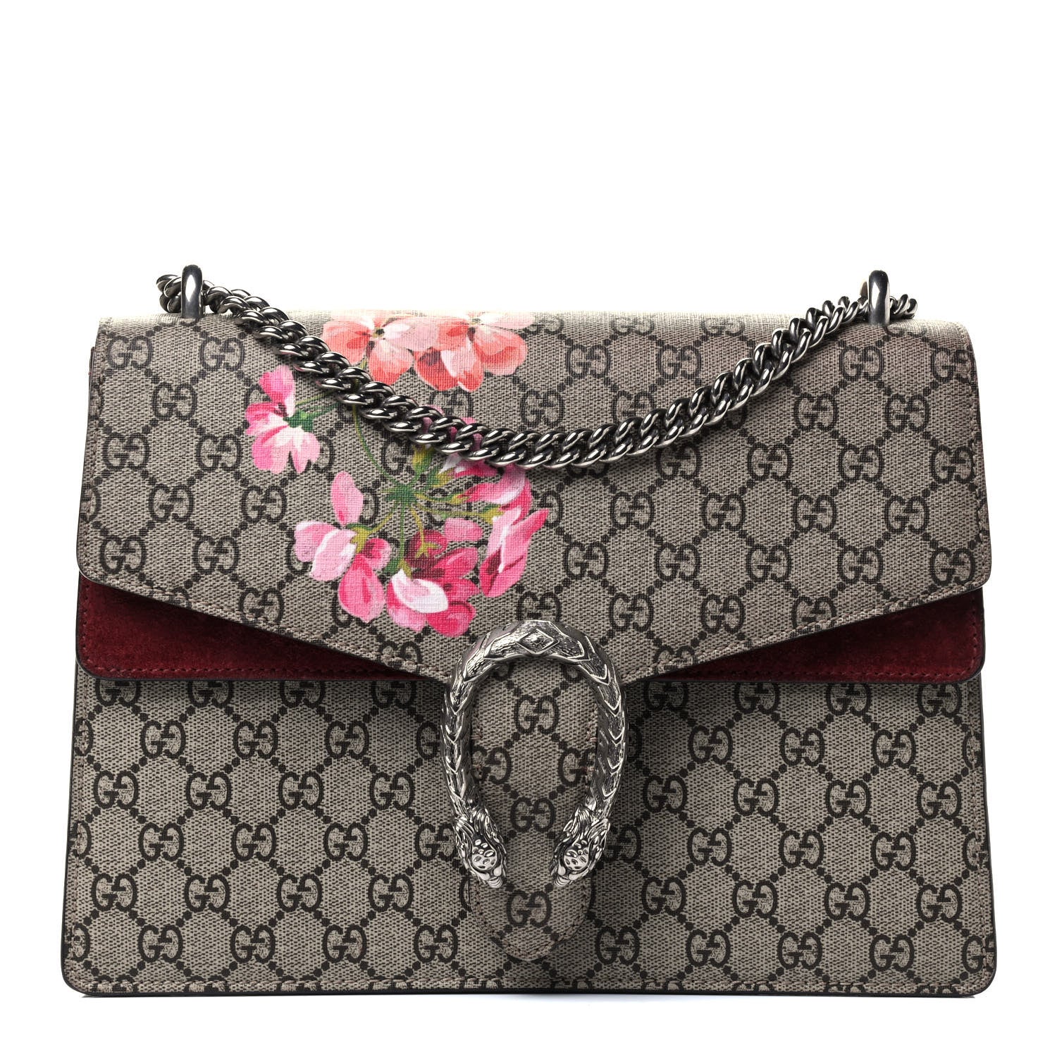 Gucci GG Supreme Monogram Blooms Medium Dionysus Shoulder Bag Beige Multicolor Dry Rose 1 of 8