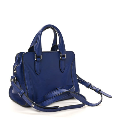 Alexander McQueen Pebbled Calfskin Mini Skull Padlock Zip Around Tote Ultramarine 2 of 10