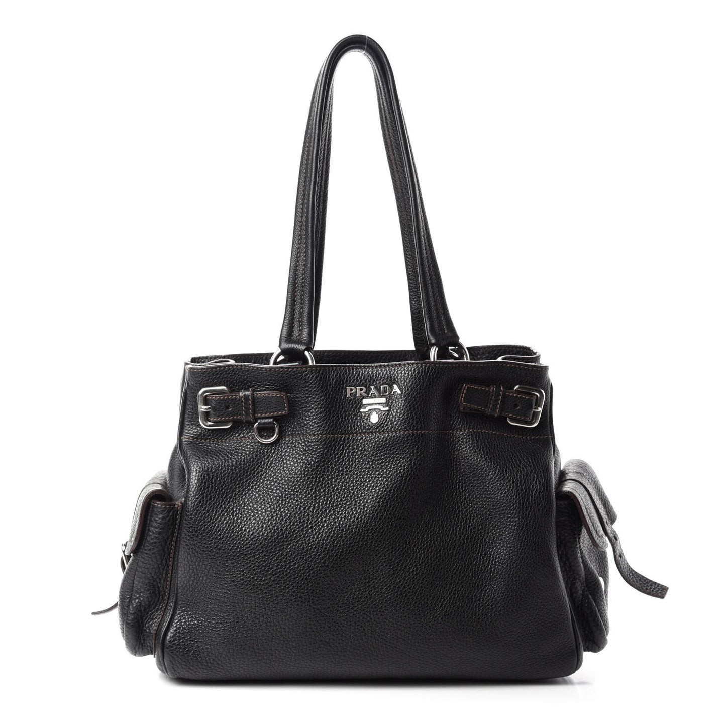 Vitello Daino Shopping Tote Black