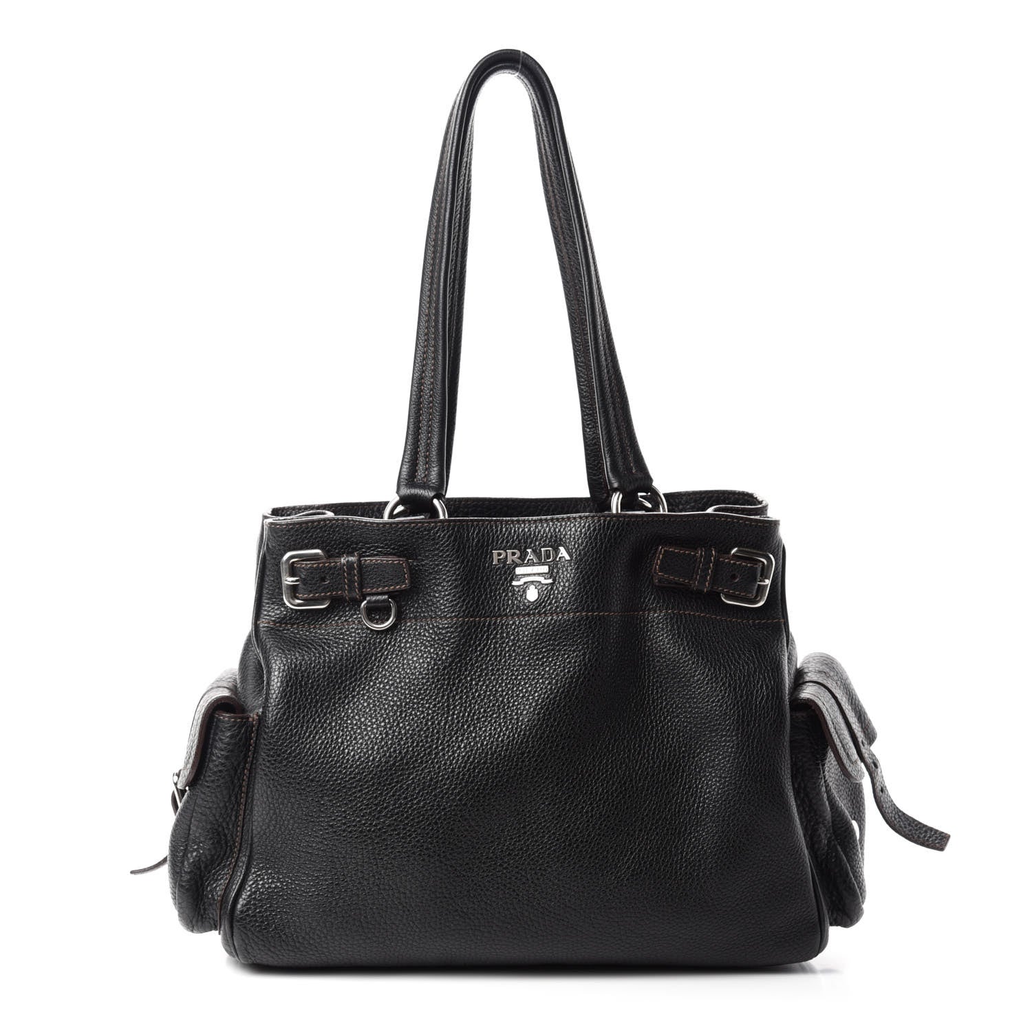 Prada Vitello Daino Shopping Tote Black 1 of 12