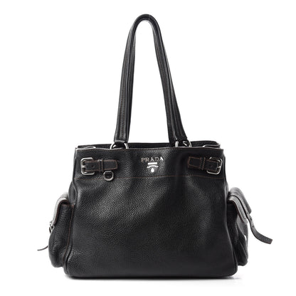 Prada Vitello Daino Shopping Tote Black 1 of 12