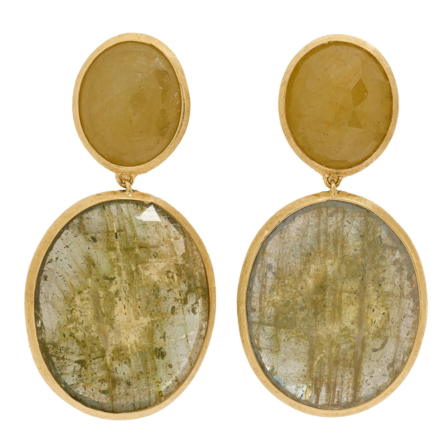 Marco Bicego 18K Yellow Gold Yellow Green Sapphire Drop Earrings 1 of 4